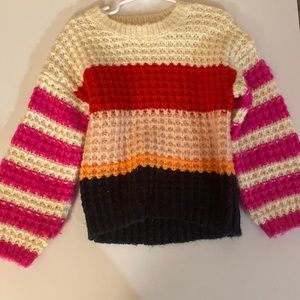 Multicolored girls sweater - 4t, worn once